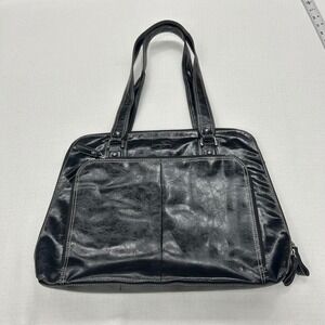 Samsonite Black Leather Laptop Tote Bag Work Business School Shoulder Purse